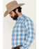 Image #2 - Ariat Men's Pro Series Griffin Team Logo Plaid Print Long Sleeve Button-Down Western Shirt - Tall, Blue, hi-res