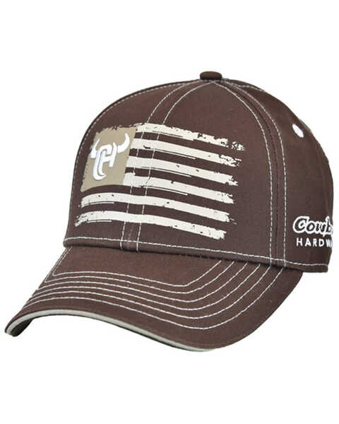 Cowboy Hardware Men's Flag Ball Cap, Brown, hi-res