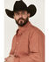 Image #2 - Cinch Men's Geo Print Long Sleeve Button-Down Western Shirt, Red, hi-res