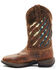Image #3 - RANK 45® Women's Xero Gravity Lite Flag Western Performance Boots - Broad Square Toe, Brown, hi-res