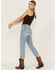 Cleo + Wolf Women's Exposed Button Fly Slim Straight Denim Jeans, Medium Wash, hi-res