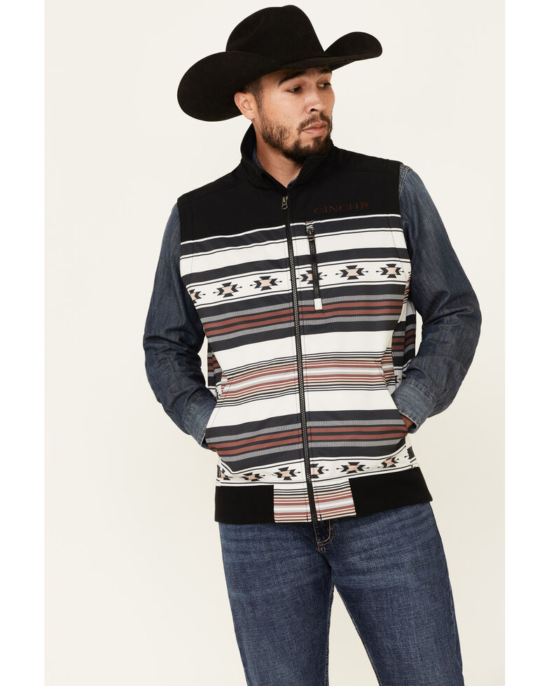 Cinch Men's Multi Southwestern Stripe Zip-Front Bonded Vest , Multi, hi-res