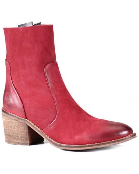 Diba True Women's Majes Tic Short Boots - Round Toe , Dark Red, hi-res