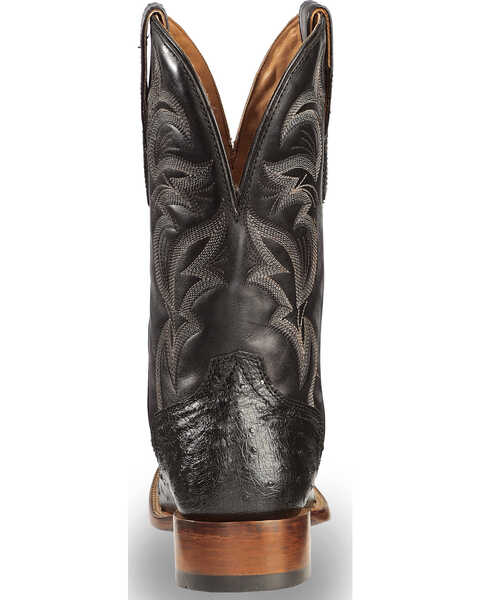 Image #7 - El Dorado Men's Handmade Full Quill Ostrich Stockman Boots - Broad Square Toe, Black, hi-res