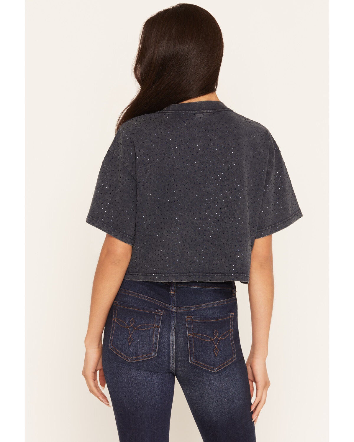 Image #4 - Daniel Diamond Women's VIP Cropped Tee, Grey, hi-res