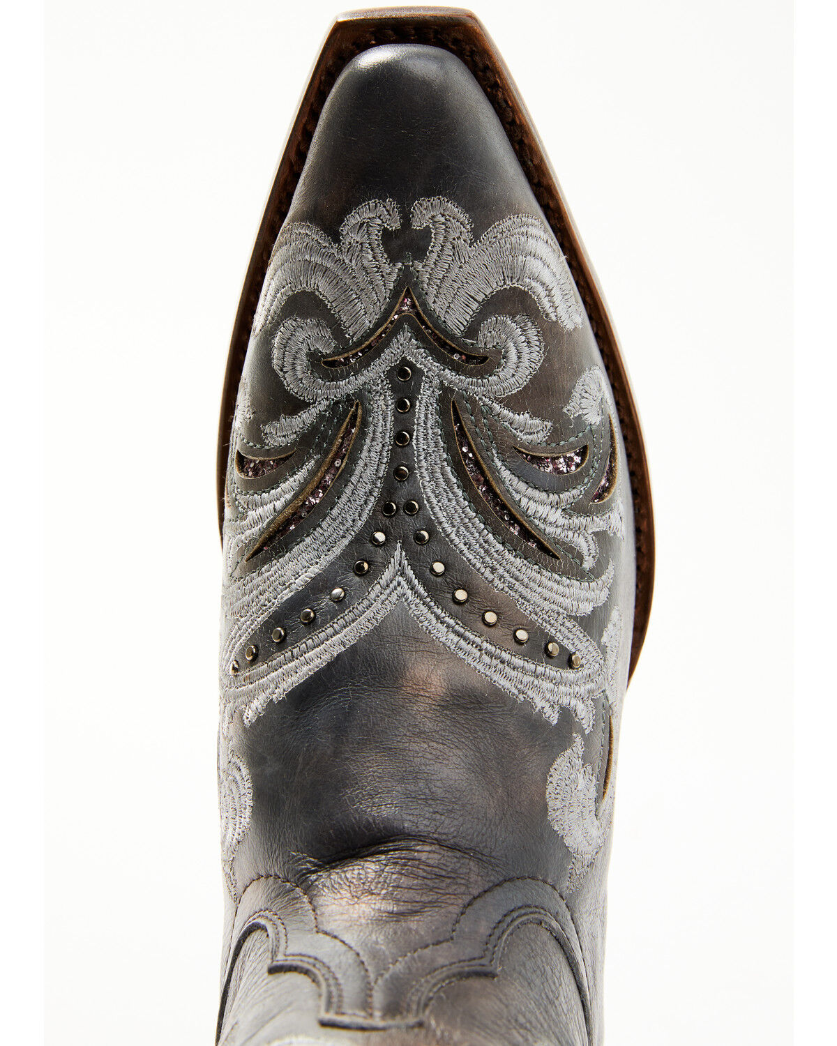 Image #6 - Shyanne Women's Iona Floral Studded Western Boots - Snip Toe, Grey, hi-res