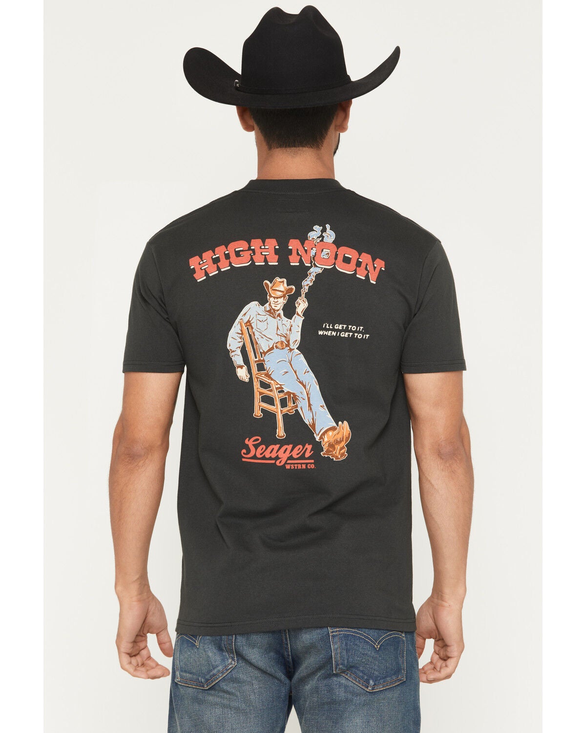 Image #4 - Seager Men's High Noon Short Sleeve Graphic T-Shirt, Black, hi-res