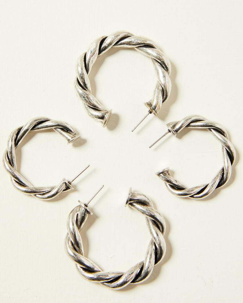 Idyllwind Women's Wanna Roam Hoop Earrings, Silver, hi-res