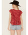 Image #4 - Free People Women's Printed Padma Top, Red, hi-res