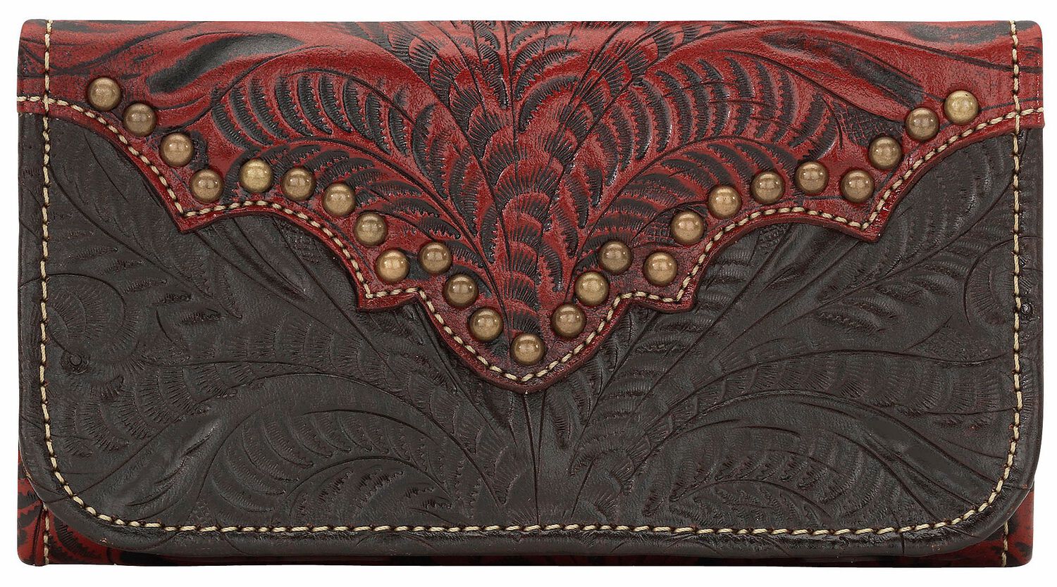 Image #1 - American West Annie's Secret Tri-fold Wallet, Crimson, hi-res