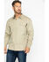 Hawx Men's Khaki Twill Snap Long Sleeve Western Work Shirt - Big , Beige/khaki, hi-res
