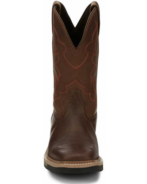 Image #5 - Justin Men's Carbide Western Work Boots - Soft Toe, Brown, hi-res