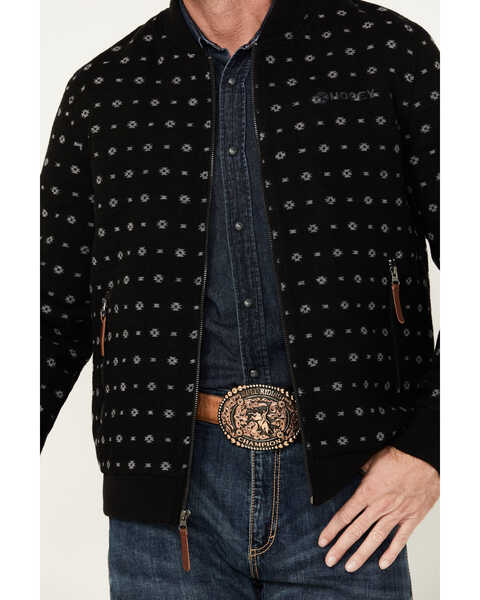 Image #3 - Hooey Men's Southwestern Print Wool Jacket, Black, hi-res