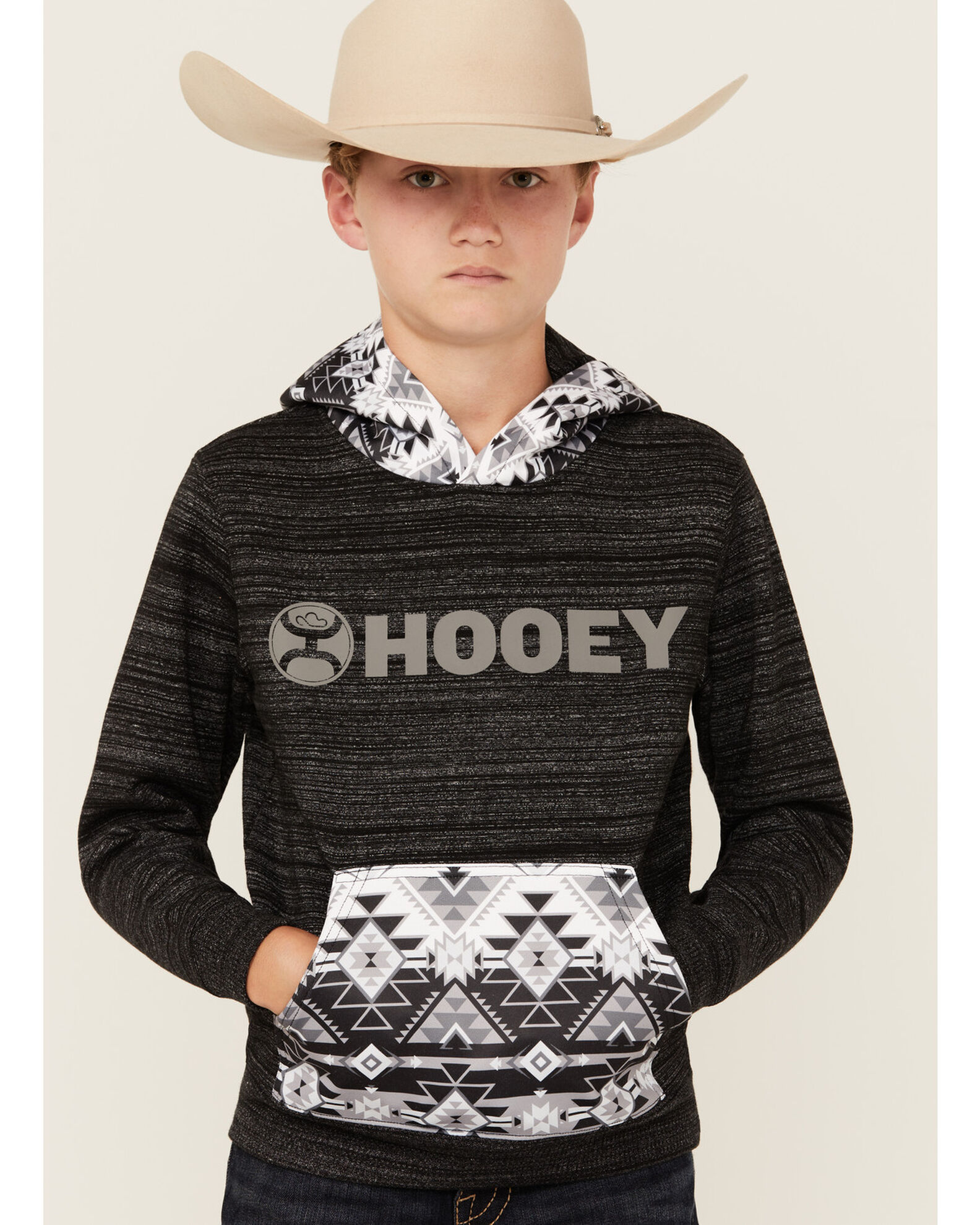 Hooey Boys Southwestern Print Logo Hooded Sweatshirt Country Outfitter