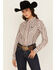 Image #1 - Wrangler Retro Women's Striped Print Long Sleeve Snap Western Shirt, Multi, hi-res