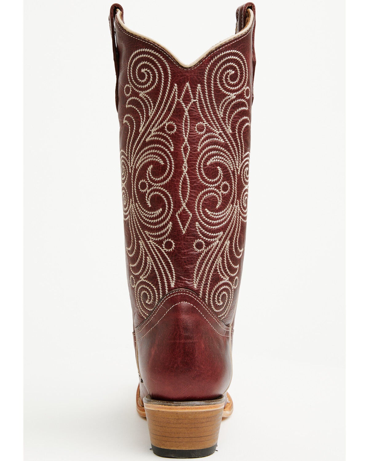 Image #5 - Circle G Women's Spiral Embroidered Tall Western Boots - Snip Toe, Wine, hi-res