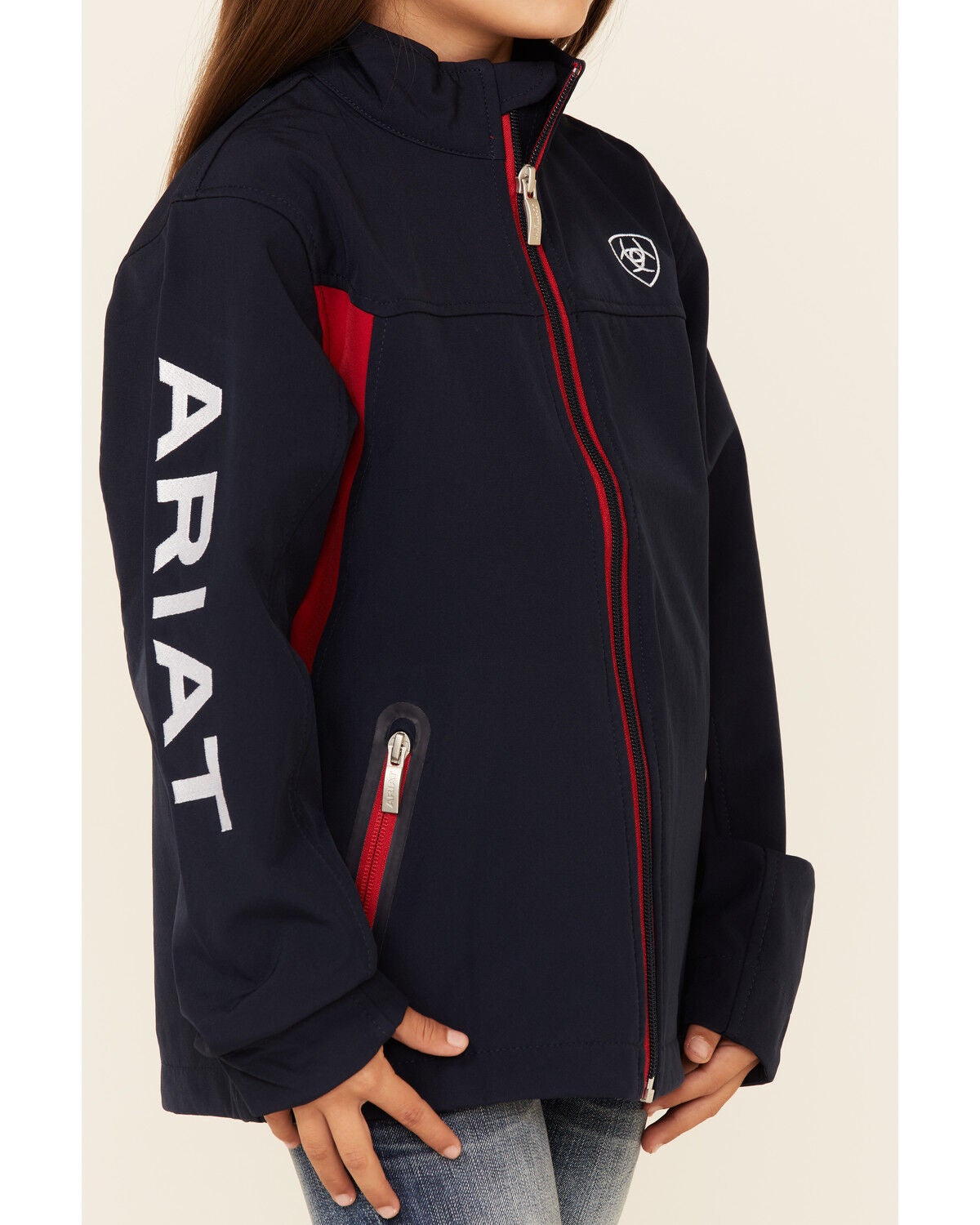 Image #3 - Ariat Girls' Navy New Team Softshell , , hi-res