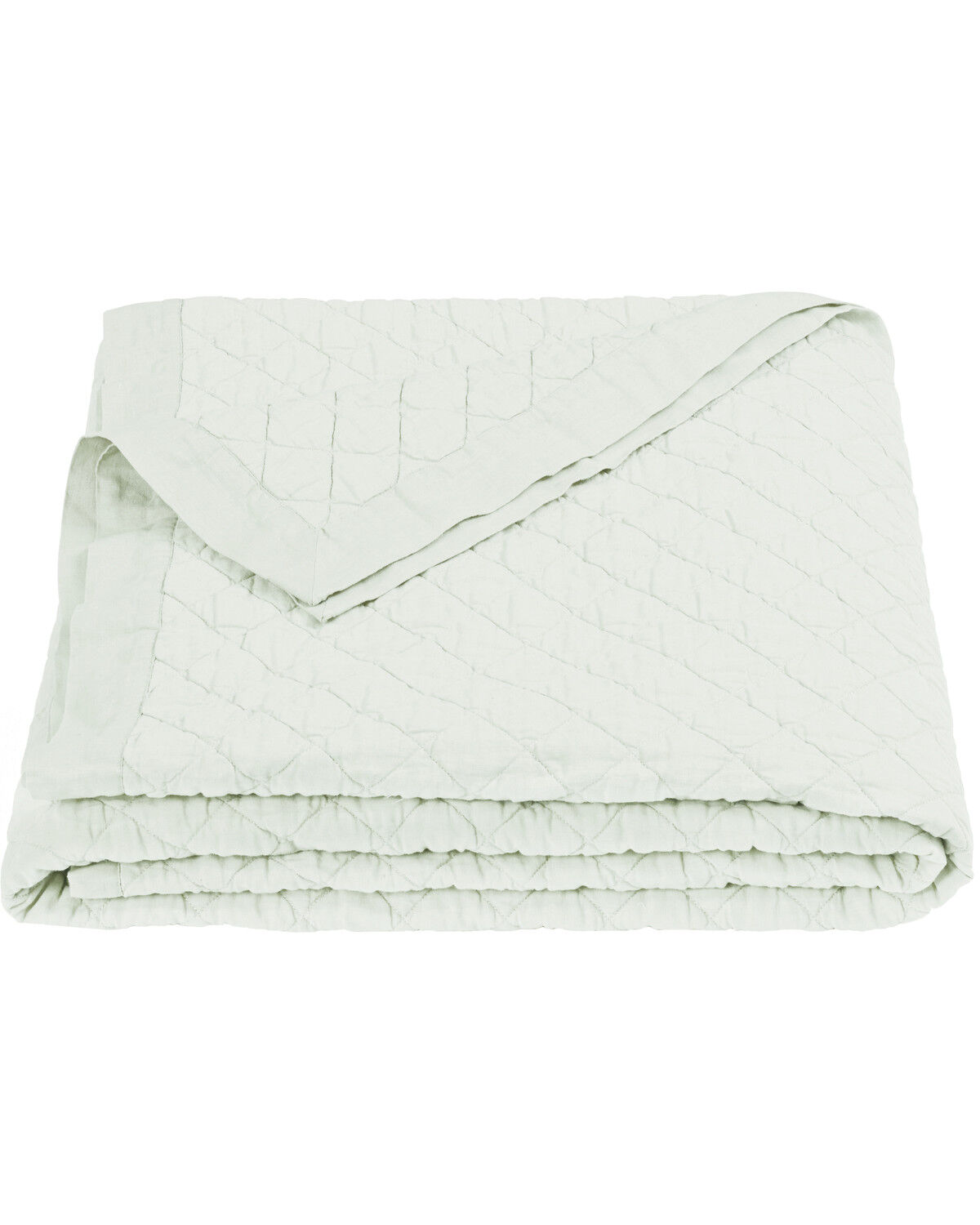 Image #1 - HiEnd Accents Diamond Pattern Seafoam Linen Full/Queen Quilt, Green, hi-res