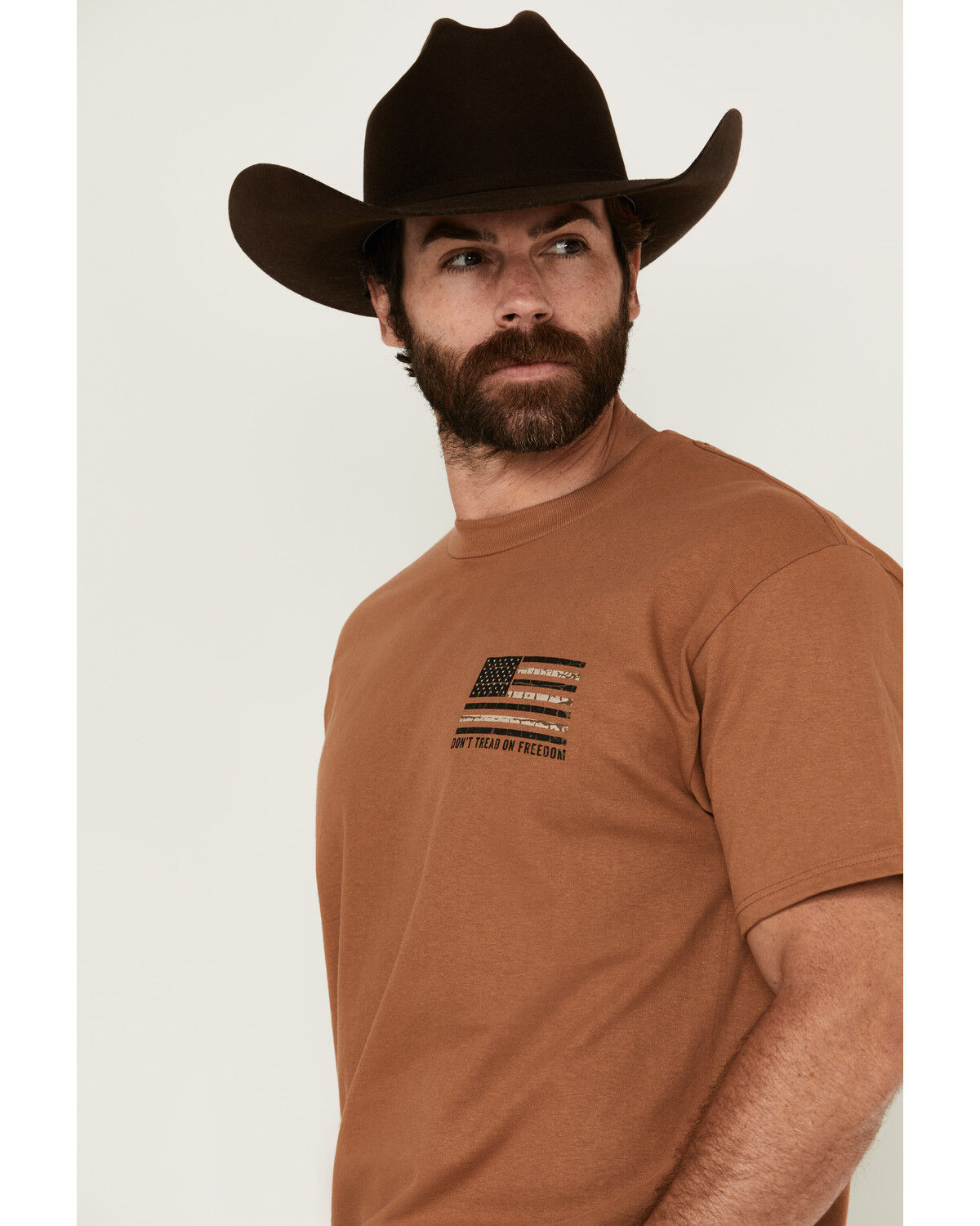 Image #2 - Howitzer Men's Freedom Defend Short Sleeve Graphic T-Shirt, Tan, hi-res