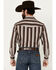 Image #4 - Ely Walker Men's Serape Striped Print Long Sleeve Pearl Snap Western Shirt, Dark Brown, hi-res