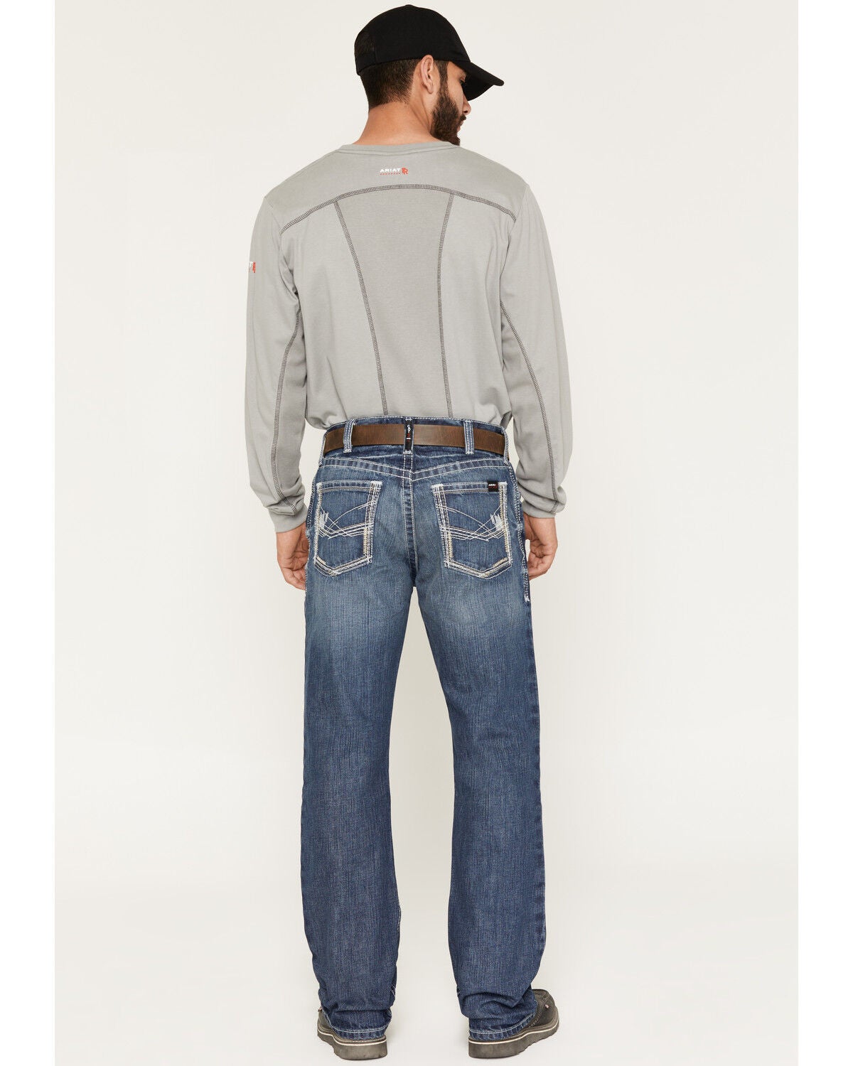 Image #3 - Ariat Men's FR M4 Ridgeline Bootcut Work Jeans, Denim, hi-res