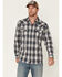 Image #1 - Moonshine Spirit Men's Talum Plaid Long Sleeve Snap Western Shirt , Navy, hi-res