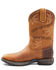 Image #3 - Brothers and Sons Men's Skull Western Performance Boots - Broad Square Toe, Tan, hi-res