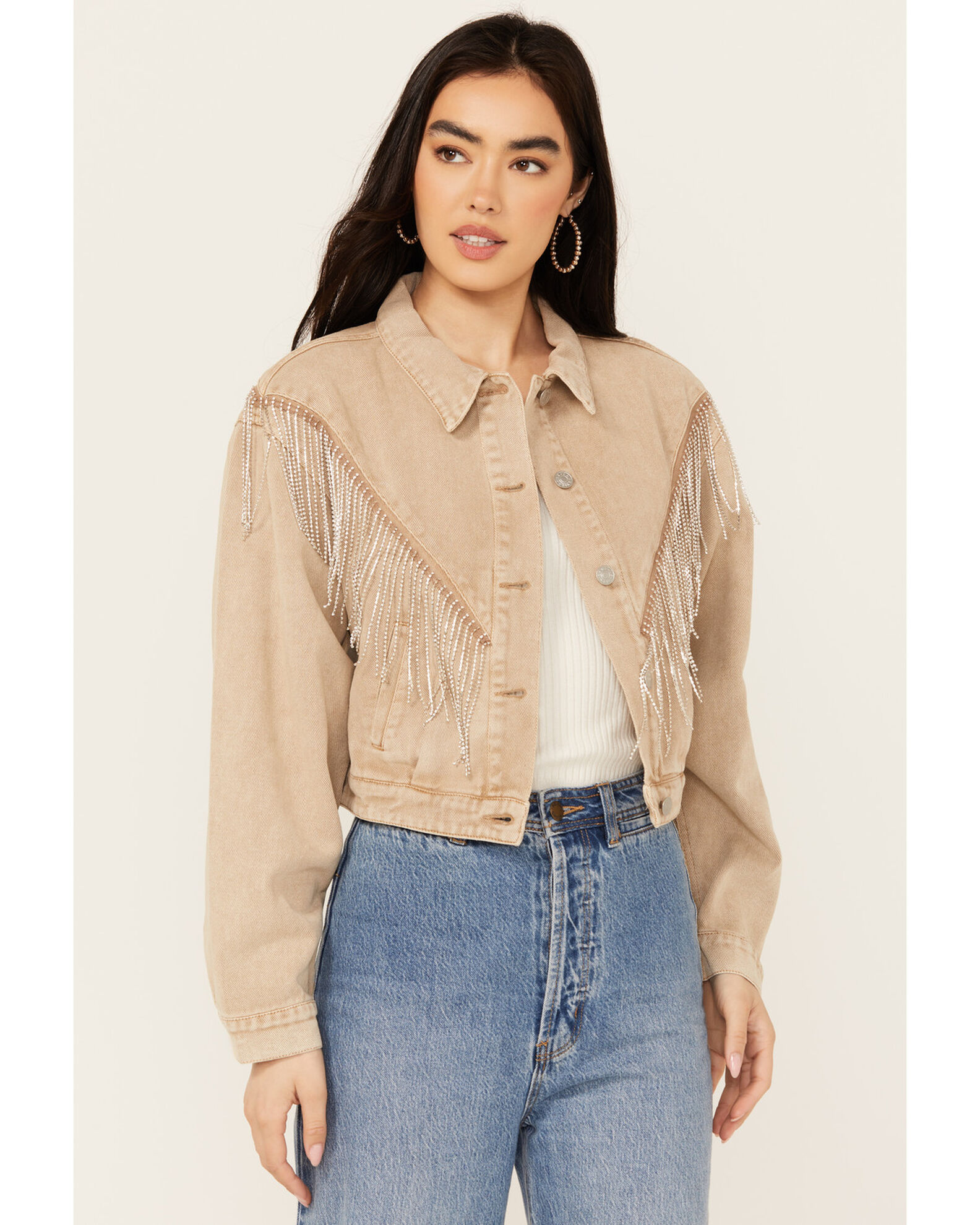 Camel denim jacket womens on sale