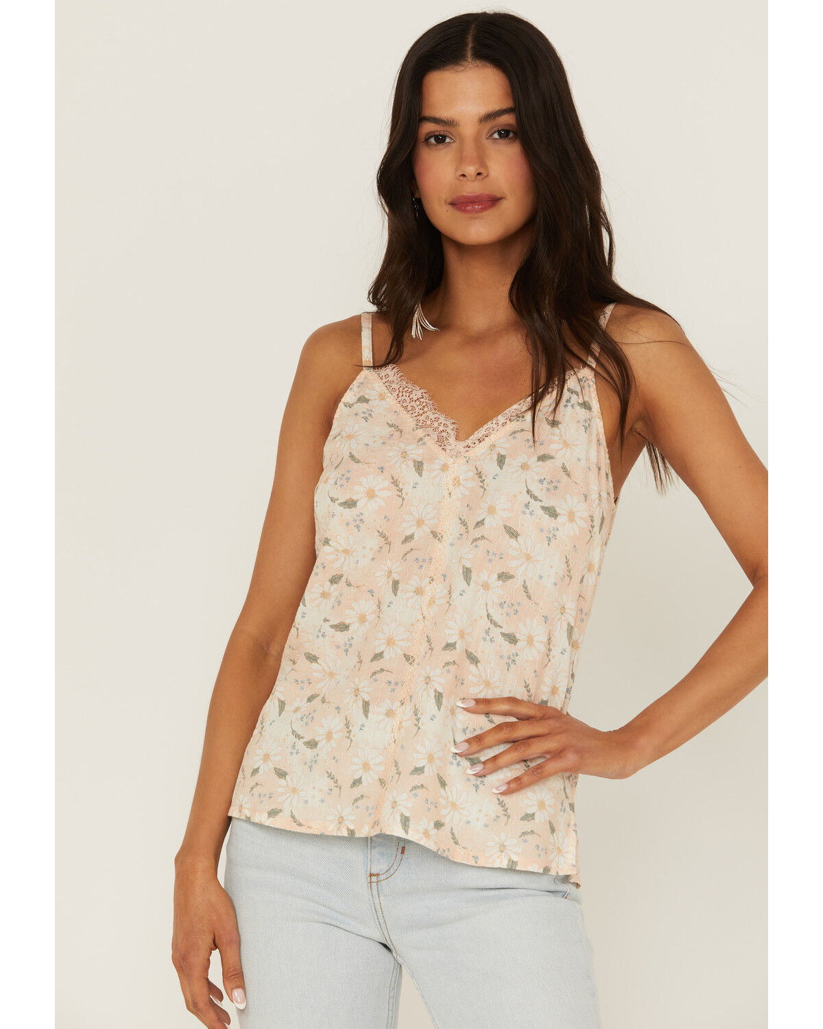 Image #2 - Idyllwind Women's Little Lace Tank Top, Blush, hi-res