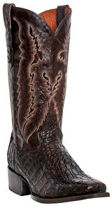 Dan Post Lagoon Caiman Cowboy Boots - Square Toe, Black, hi-res
