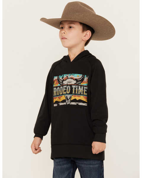 Rock & Roll Denim Boys' Rodeo Time Dale Brisby Hooded Sweatshirt , Black, hi-res