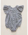 Image #3 - Yura Infant Girls' Floral Print Short Sleeve Onesie, White, hi-res
