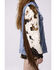 Image #2 - Azalea Wang Women's Cow Print Fringe Button-Down Denim Jacket, Multi, hi-res