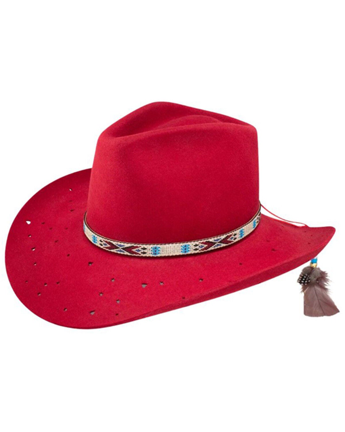 Charlie 1 Horse X Lainey Wilson Women's Wild Horses Cowboy Hat, Red, hi-res