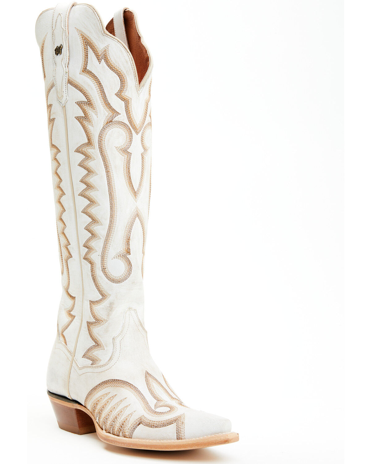 Image #1 - Dan Post Women's Josie Tall Western Boots - Snip Toe, White, hi-res