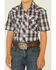 Roper Boys' Black Plaid Short Sleeve Snap Western Shirt , Black, hi-res
