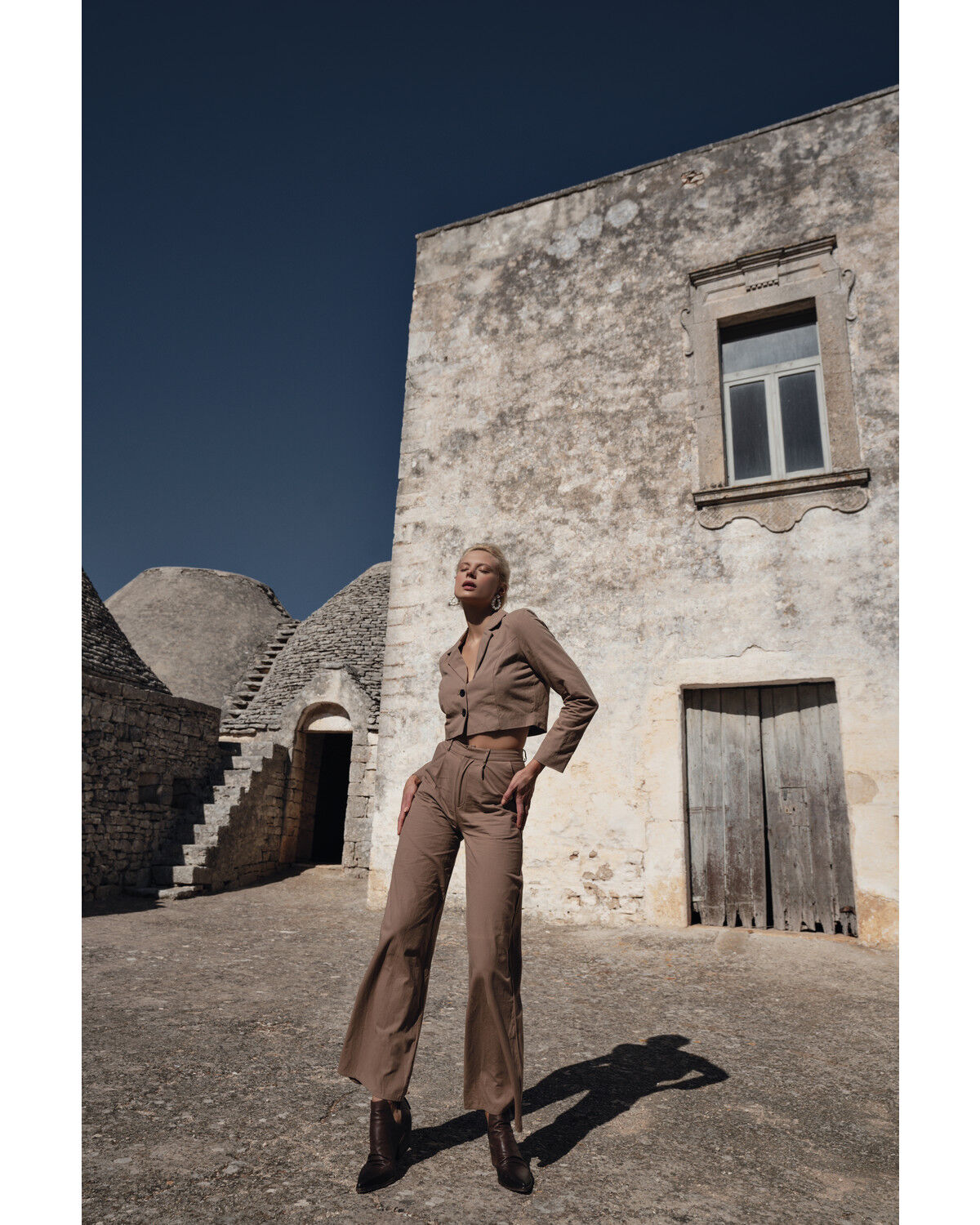Image #1 - The Now Women's Cropped Blazer, Tan, hi-res