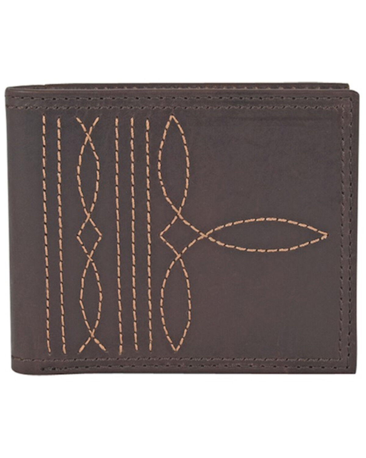Image #1 - Justin Men's Bifold Leather Wallet, Brown, hi-res