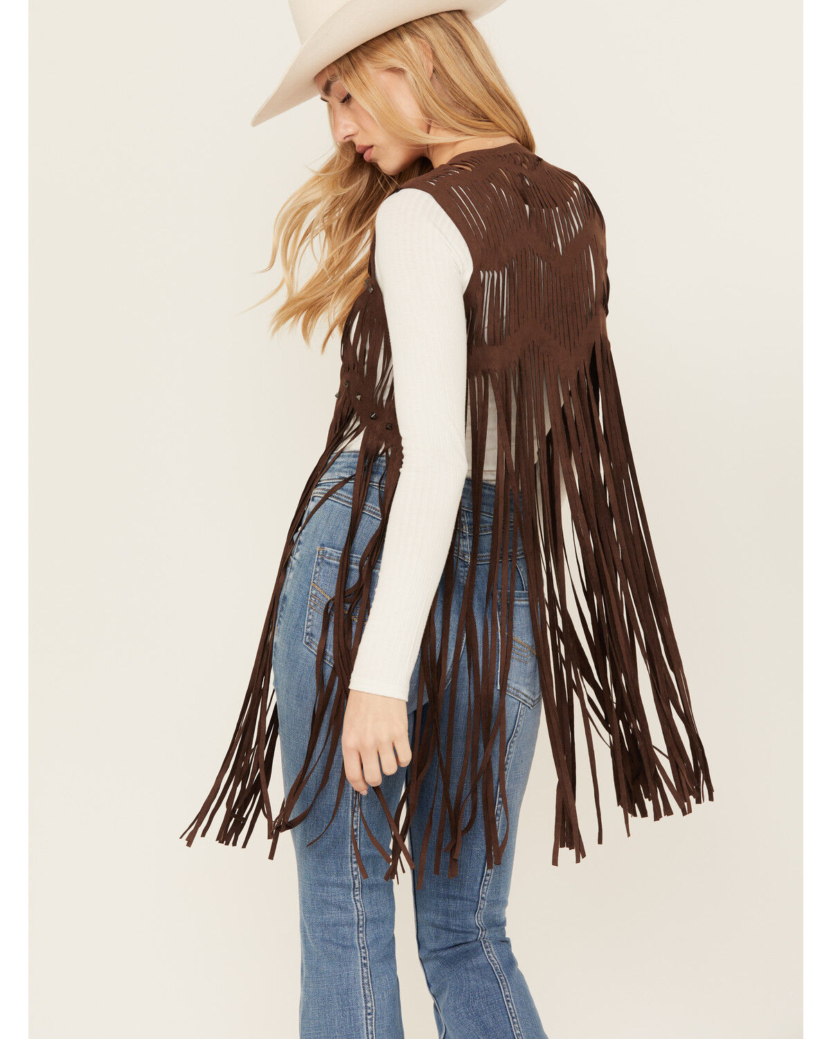 Image #4 - Idyllwind Women's Hattie Beaded Fringe Vest, Dark Brown, hi-res