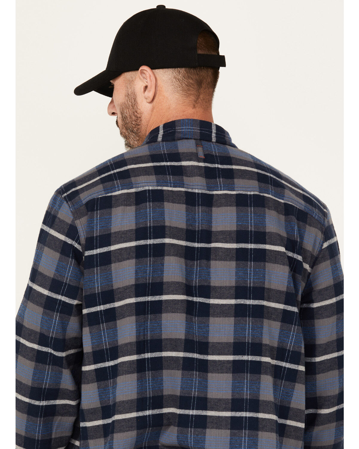 Image #4 - Hawx Men's Ball Plaid Print Long Sleeve Button-Down Flannel Work Shirt, Navy, hi-res