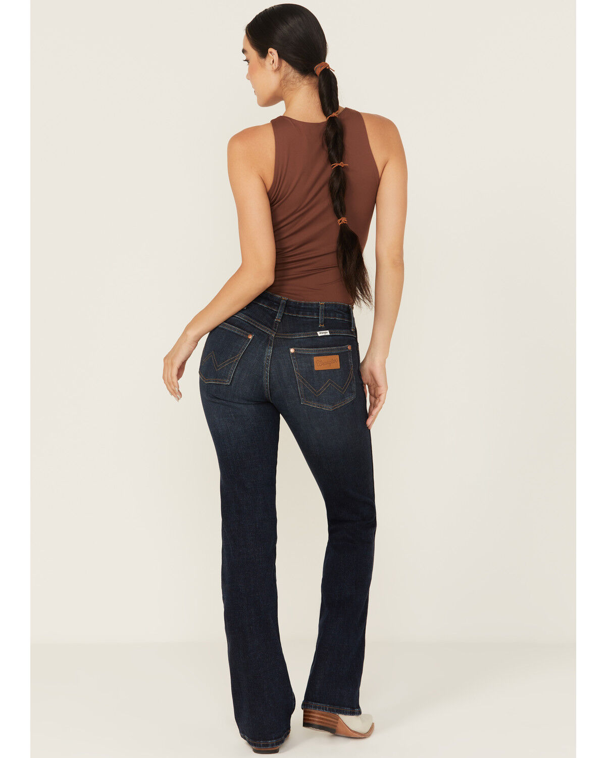 Image #3 - Wrangler Women's Dark Wash Pioneer Westward Mid Rise Bootcut Stretch Denim Jeans, Dark Wash, hi-res