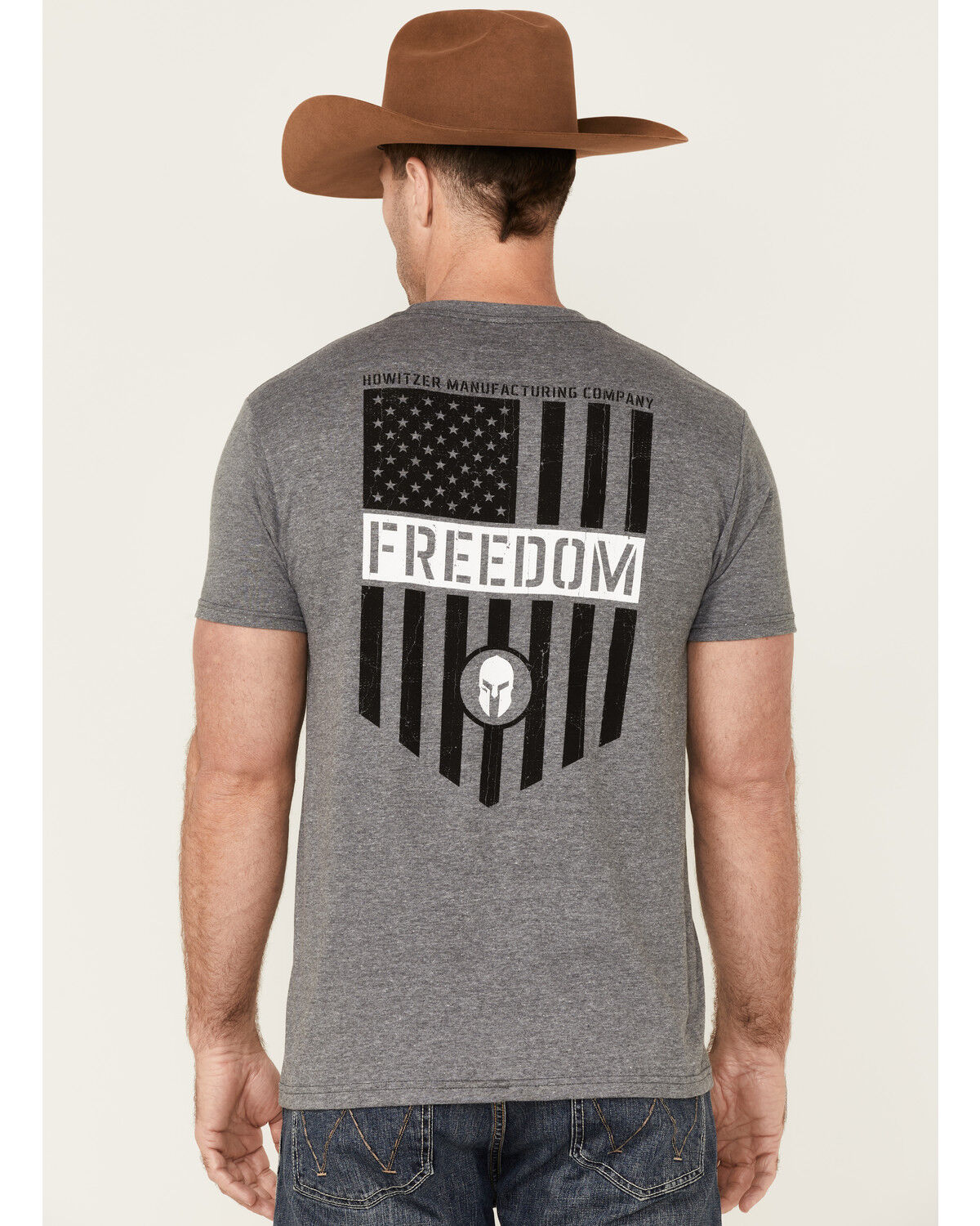 Image #4 - Howitzer Men's Heather Charcoal Freedom Union Graphic Short Sleeve T-Shirt, , hi-res