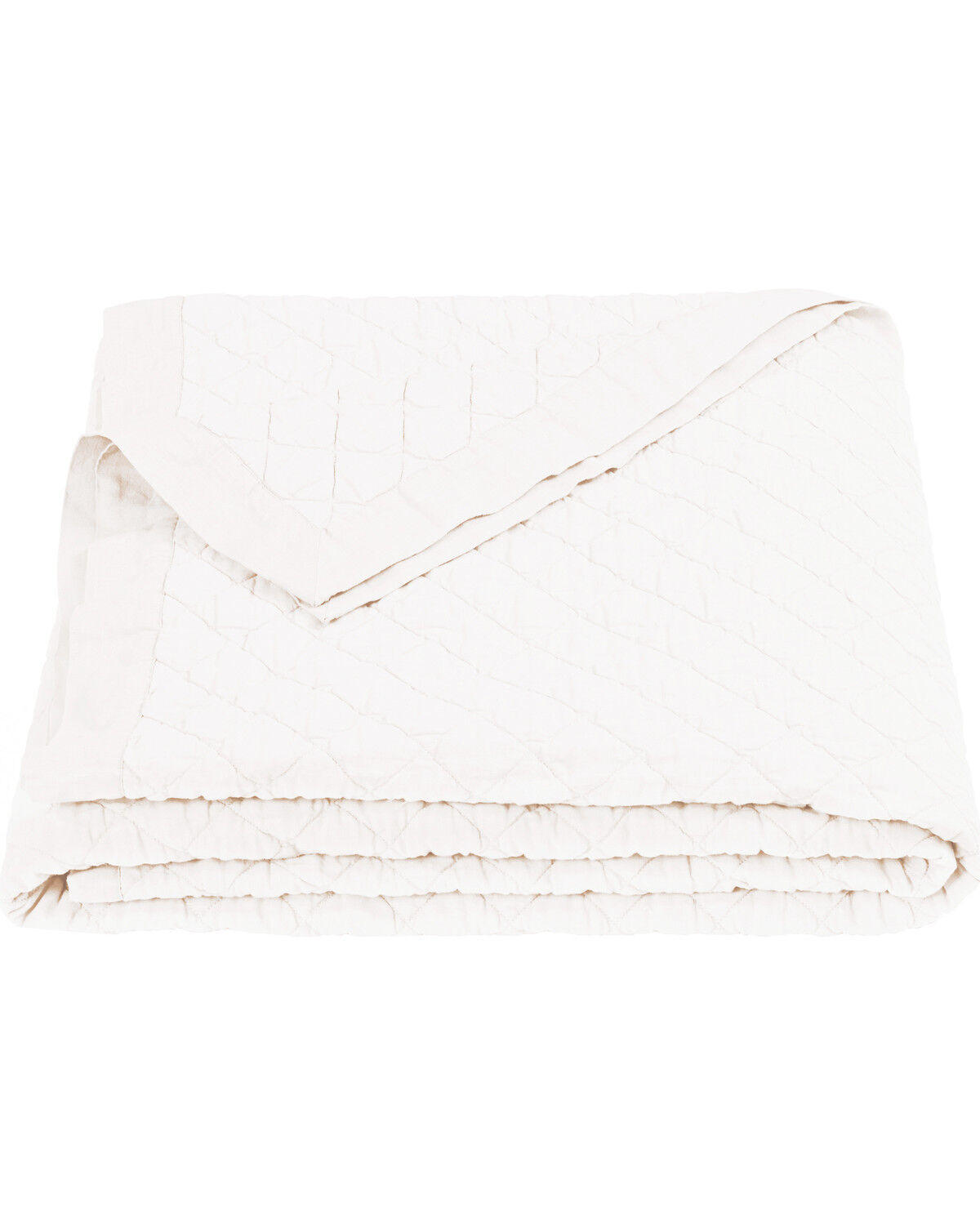 Image #1 - HiEnd Accents Diamond Pattern White Linen Full/Queen Quilt, White, hi-res