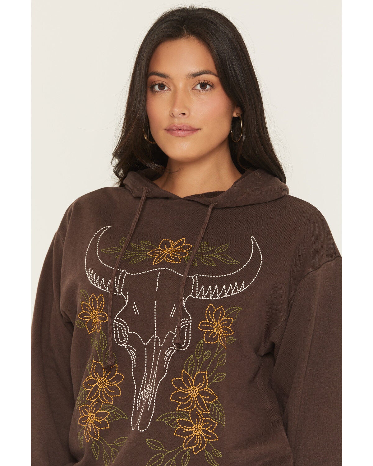 Image #2 - Youth in Revolt Women's Steer Hoodie, Brown, hi-res