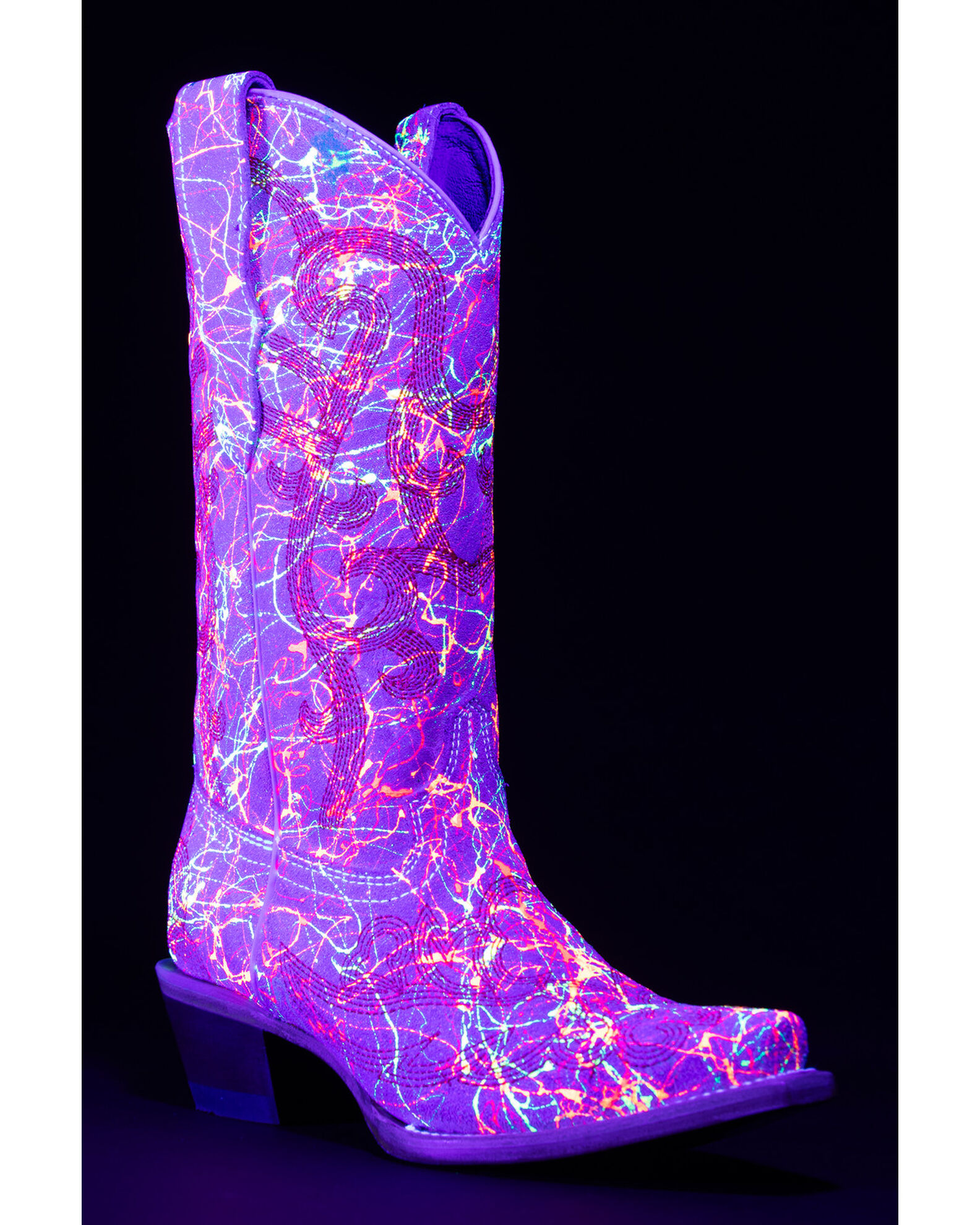 Corral Girls Neon Blacklight Western Boots Snip Toe Country Outfitter
