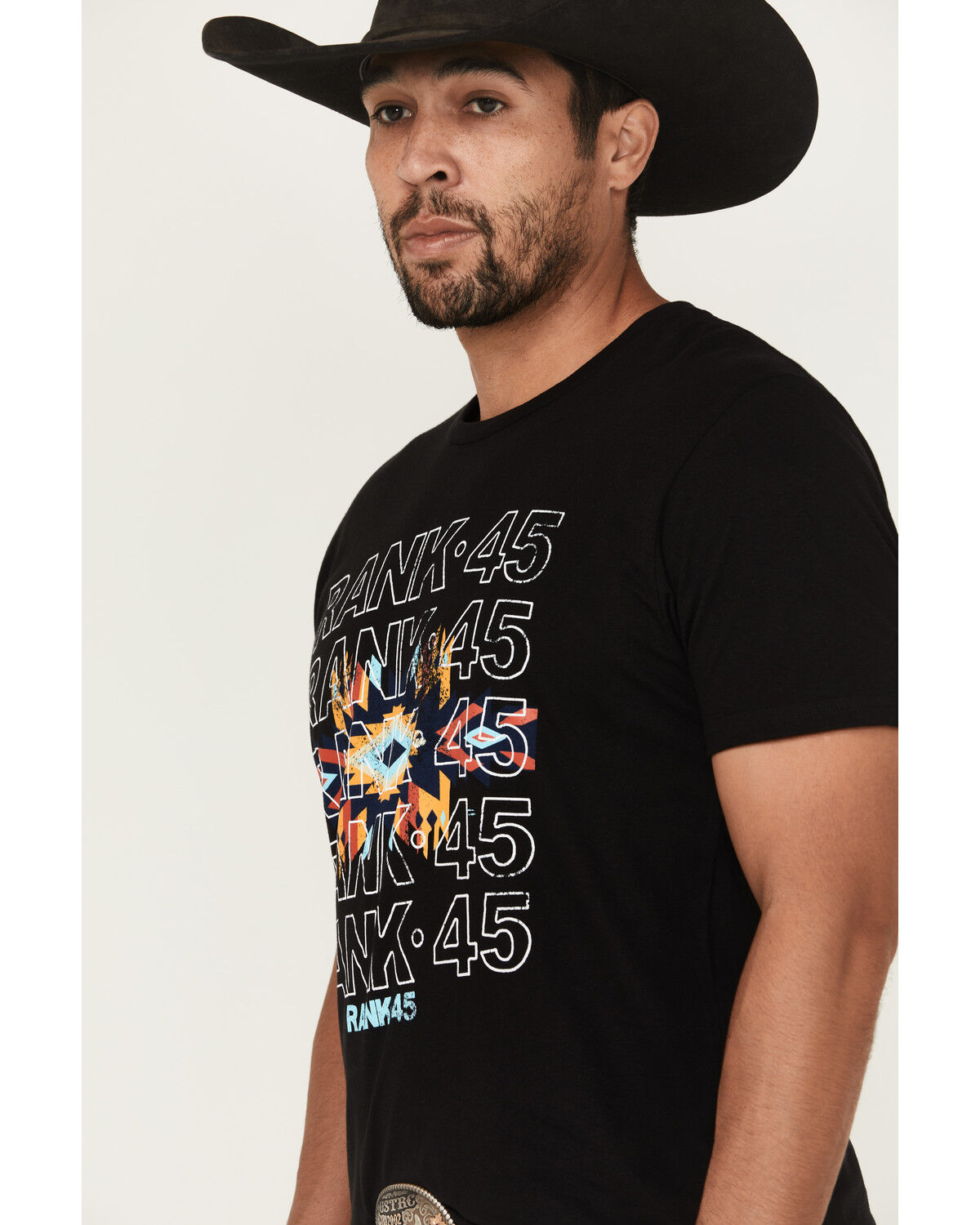 Image #2 - RANK 45® Men's Strom Southwestern Print Short Sleeve Graphic T-Shirt, Black, hi-res