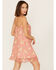 Image #4 - Wild Moss Women's Gingham Floral Print Slip Dress, Red, hi-res