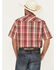 Image #4 - Kimes Ranch Men's Wabasa Plaid Print Short Sleeve Pearl Snap Performance Western Shirt, Red, hi-res