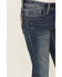 Image #4 - Grace In LA Girls' Floral Steerhead Embroidered Dark Wash Bootcut Stretch Denim Jeans, Medium Wash, hi-res