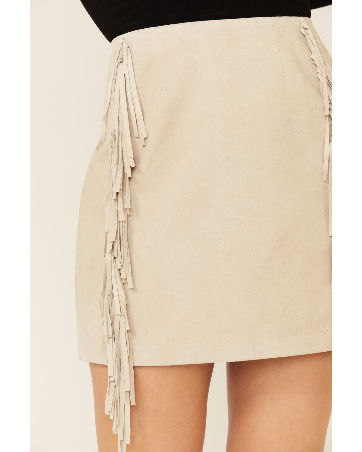 Image #3 - Double D Ranch Women's Gathered Stories Fringe Skirt, Cream, hi-res